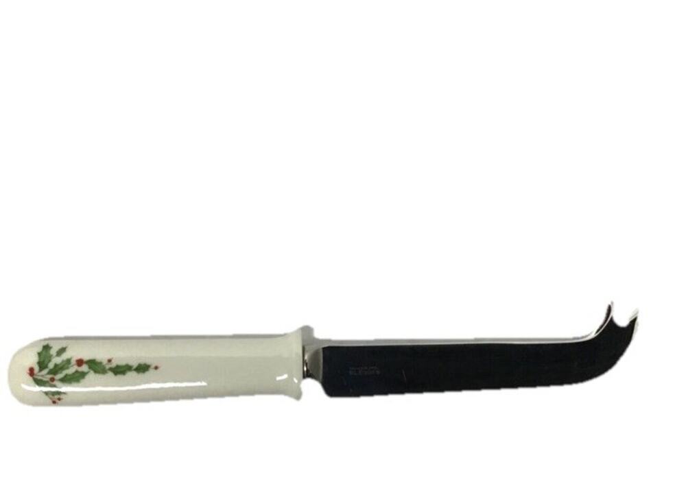 Lenox Holiday Christmas Porcelain Handle Stainless Steel Cheese Knife 8” EUC